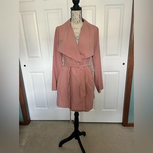 sleeve belted trench coat light fabric